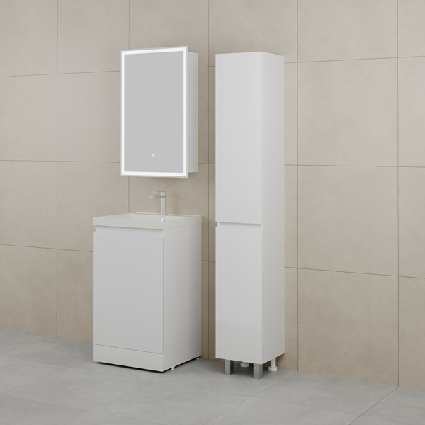 Изображение товара Тумба под умывальник Symbolite Батлер Люкс Plus 1 ящик (белый глянец)