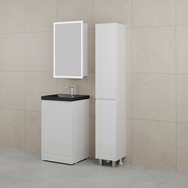 Изображение товара Тумба под умывальник Symbolite Батлер Люкс Plus 1 ящик (белый глянец)