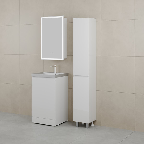 Изображение товара Тумба под умывальник Symbolite Батлер Люкс Plus 1 ящик (белый глянец)