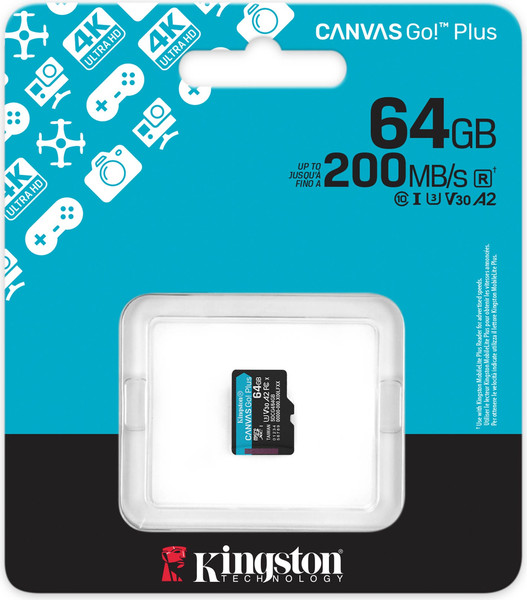 Изображение товара Карта памяти Kingston SDCG4/64GB micro SDXC Canvas Go Plus