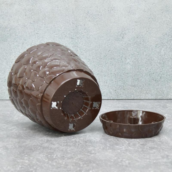 Изображение товара Кашпо Русспласт Камешки № 3 / РП-2113 (шоколадный)