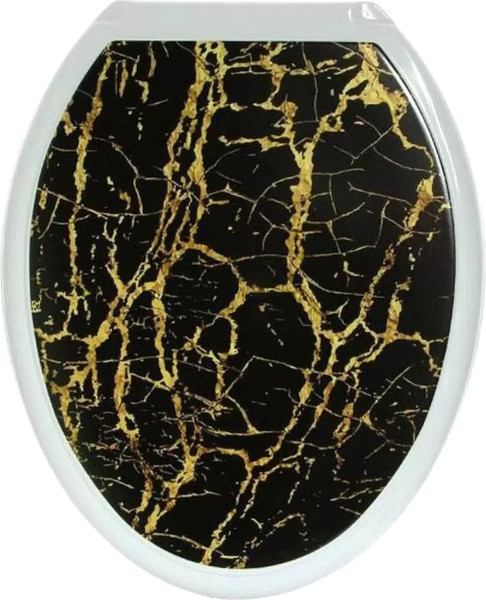 Изображение товара Сиденье для унитаза Русспласт Черный мрамор / РП-813-ДЧМ  (белый)