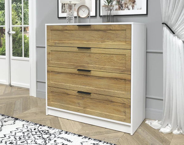 Изображение товара Комод Интерлиния Концепт Тренд КТ-К100 (белый платинум/дуб вотан)