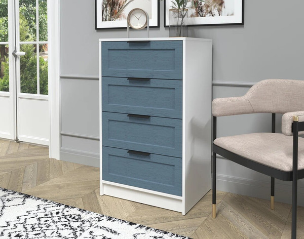 Изображение товара Комод Интерлиния Концепт Тренд КТ-К60 (белый платинум/дуб лазурный)