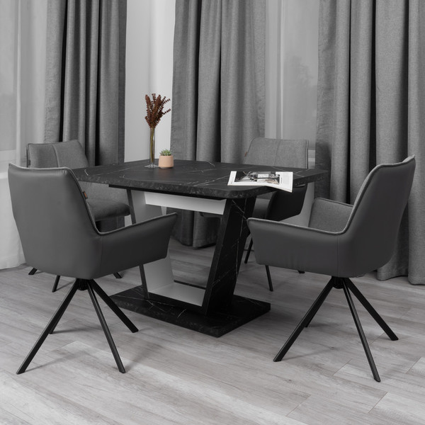 Изображение товара Стул Tetchair Мурано опора 360 (велюр/букле (HYP)/экокожа, светло-серый/графит)