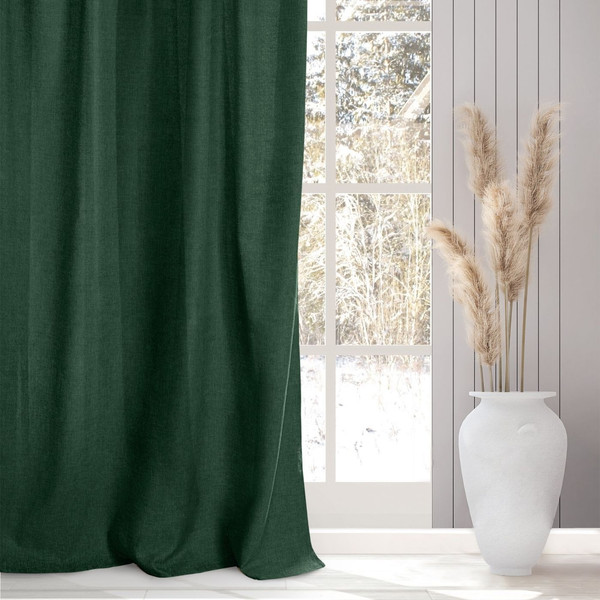 Изображение товара Комплект штор Волшебная ночь Рогожка с подхватами 165x270 / 791108 (2шт, изумруд)