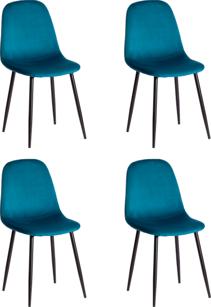 Изображение товара Набор стульев Tetchair Breeze 4724 (4шт, темно-бирюзовый HLR62/черный)