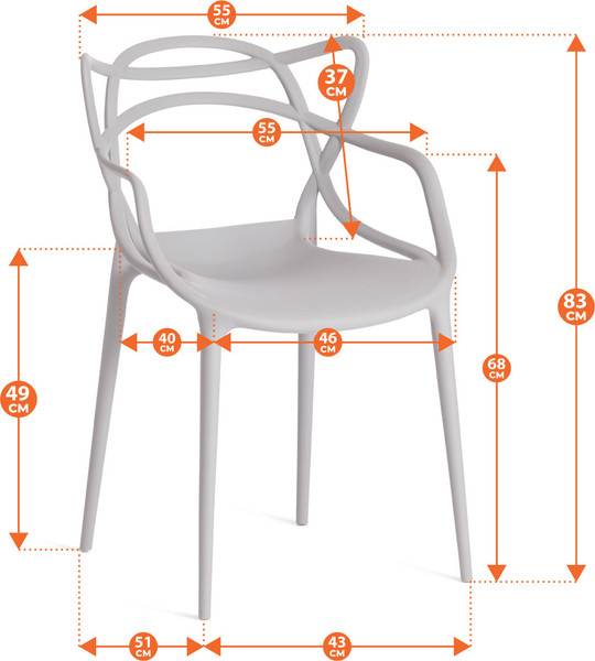Изображение товара Стул пластиковый Tetchair Cat Chair 028 (пластик/черный)