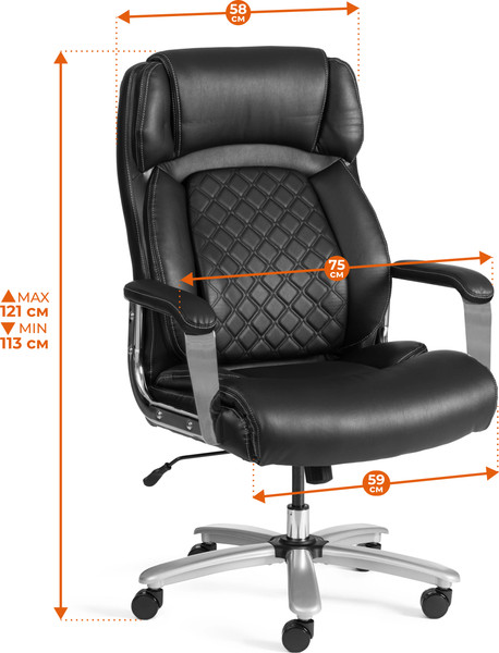 Изображение товара Кресло офисное Tetchair Atlant (рецикл. кожа/иск. кожа, черный)