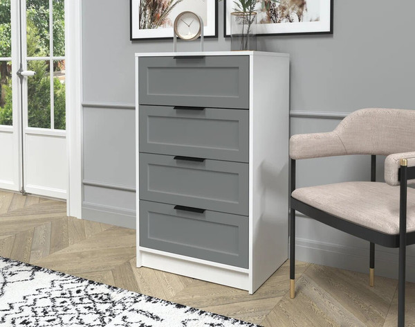 Изображение товара Комод Интерлиния Концепт Тренд КТ-К60 (белый платинум/серый)