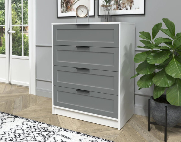 Изображение товара Комод Интерлиния Концепт Тренд КТ-К80 (белый платинум/серый)