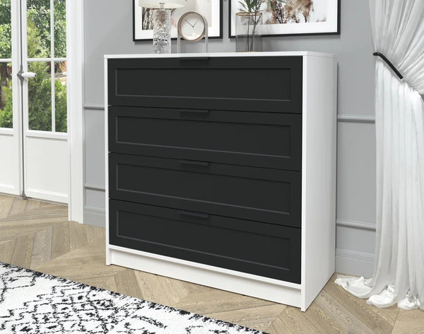 Изображение товара Комод Интерлиния Концепт Тренд КТ-К100 (белый платинум/черный)