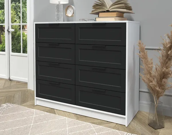 Изображение товара Комод Интерлиния Концепт Тренд КТ-К117 (белый платинум/черный)