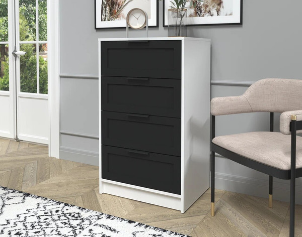 Изображение товара Комод Интерлиния Концепт Тренд КТ-К60 (белый платинум/черный)