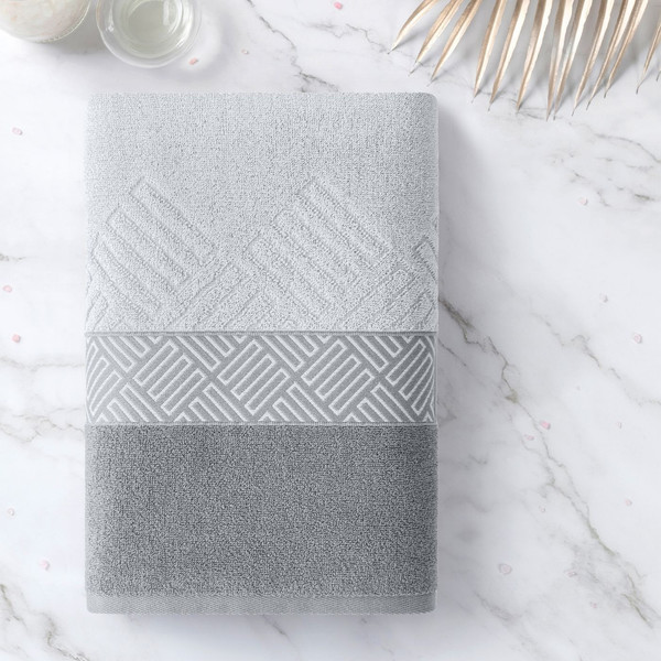 Изображение товара Полотенце Verossa МХ45 50x90 Estetica 3 / 790221 (серый/светло-серый)