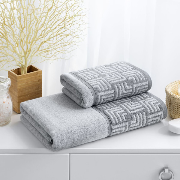 Изображение товара Полотенце Verossa МХ45 50x90 Estetica 1 / 790219 (серый/светло-серый)