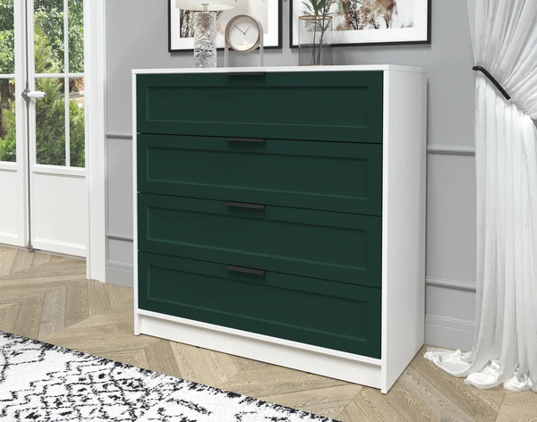 Изображение товара Комод Интерлиния Концепт Тренд КТ-К100 (белый платинум/изумруд)