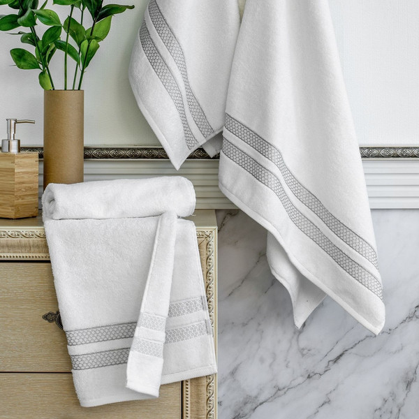 Изображение товара Набор полотенец Verossa МХ50 Reticolo 08 НПК044 / 752382 (белый)