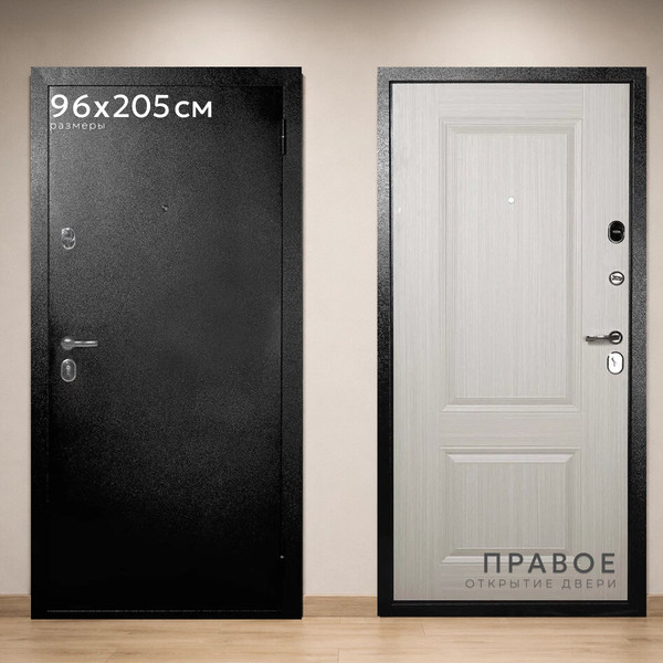 Изображение товара Входная дверь Guard Классик 96x205 HDF 6мм (правая, антик темно-коричневый/беленый дуб)