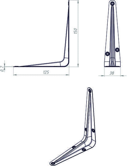 Изображение товара Кронштейн крепежный Металлист 125x150 (пол)