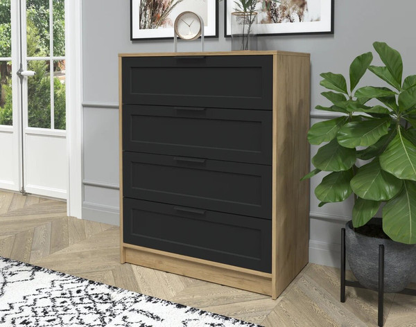 Изображение товара Комод Интерлиния Концепт Тренд КТ-К80 (дуб золотой/черный)