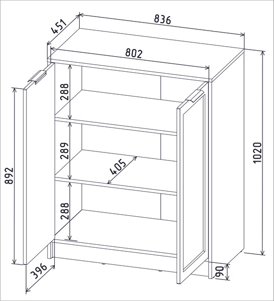 Изображение товара Тумба Интерлиния Концепт Тренд КТ-Т84 (дуб золотой/серый)