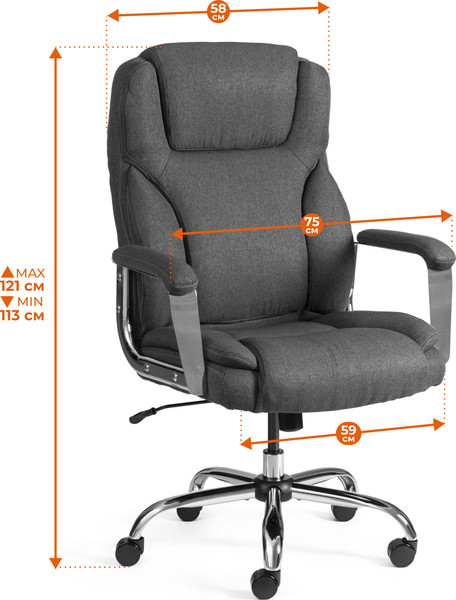 Изображение товара Кресло офисное Tetchair Appolon (ткань, темно-серый)