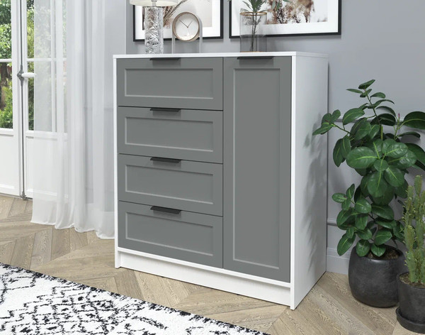 Изображение товара Тумба Интерлиния Концепт Тренд КТ-Т90 (белый платинум/серый)