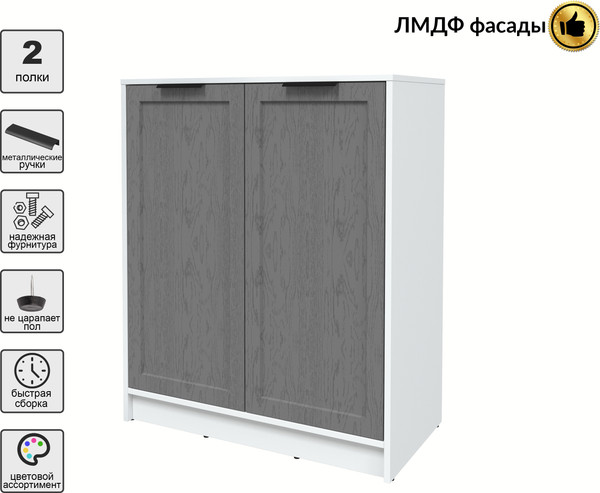 Изображение товара Тумба Интерлиния Концепт Тренд КТ-Т84 (белый платинум/дуб серый)