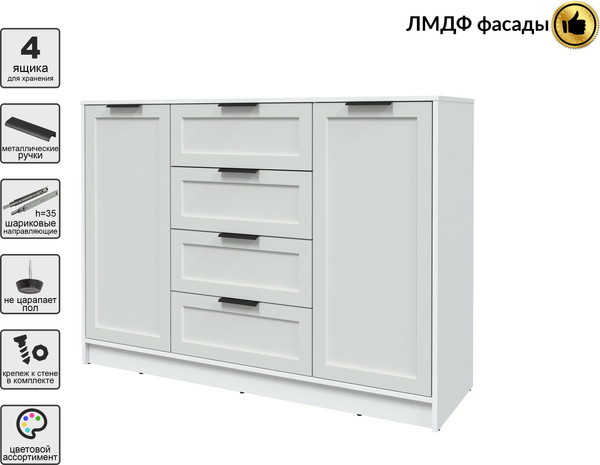 Изображение товара Тумба Интерлиния Концепт Тренд КТ-Т140 (белый платинум/грей)