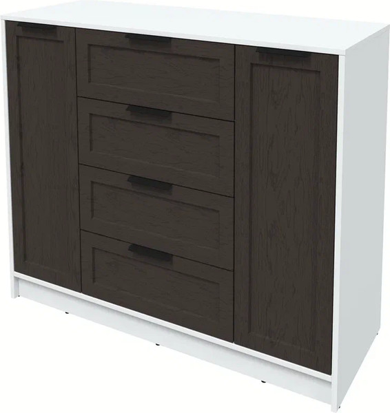 Изображение товара Тумба Интерлиния Концепт Тренд КТ-Т120 (белый платинум/дуб английский)