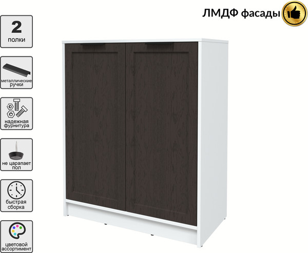 Изображение товара Тумба Интерлиния Концепт Тренд КТ-Т84 (белый платинум/дуб английский)