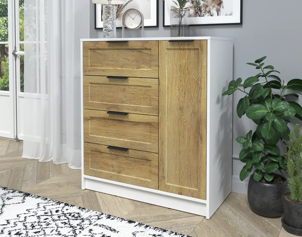 Изображение товара Тумба Интерлиния Концепт Тренд КТ-Т90 (белый платинум/дуб вотан)