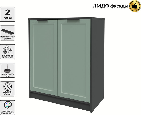 Изображение товара Тумба Интерлиния Концепт Тренд КТ-Т84 (антрацит/мята)