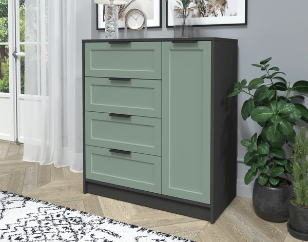 Изображение товара Тумба Интерлиния Концепт Тренд КТ-Т90 (антрацит/мята)