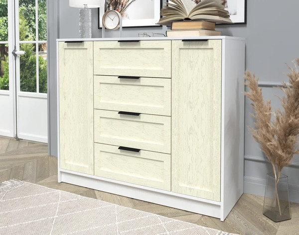 Изображение товара Тумба Интерлиния Концепт Тренд КТ-Т120 (белый платинум/дуб снежный)