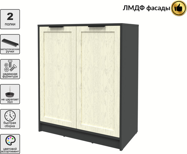 Изображение товара Тумба Интерлиния Концепт Тренд КТ-Т84 (антрацит/дуб снежный)