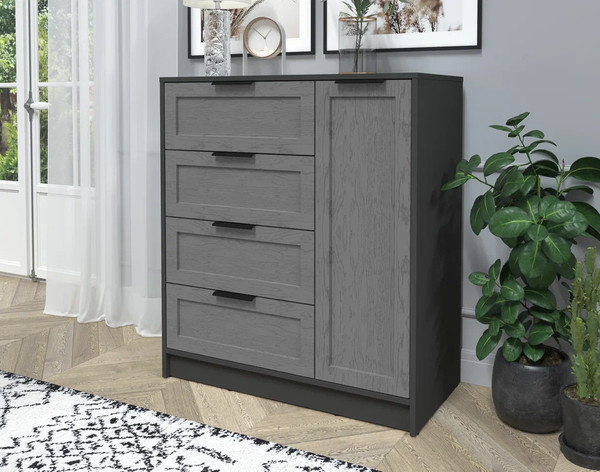 Изображение товара Тумба Интерлиния Концепт Тренд КТ-Т90 (антрацит/дуб серый)