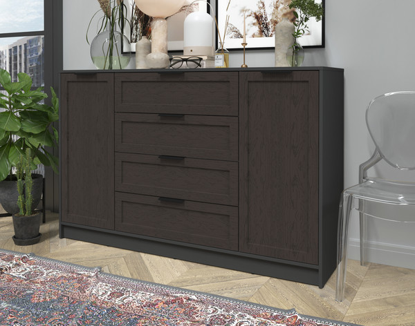 Изображение товара Тумба Интерлиния Концепт Тренд КТ-Т160 (антрацит/дуб английский)