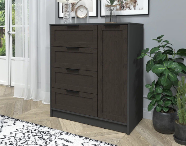 Изображение товара Тумба Интерлиния Концепт Тренд КТ-Т90 (антрацит/дуб английский)