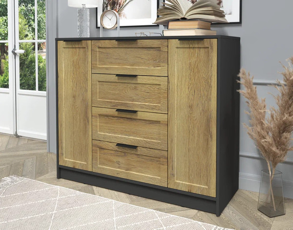 Изображение товара Тумба Интерлиния Концепт Тренд КТ-Т120 (антрацит/дуб вотан)