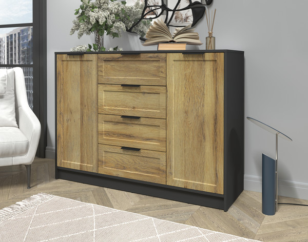 Изображение товара Тумба Интерлиния Концепт Тренд КТ-Т140 (антрацит/дуб вотан)