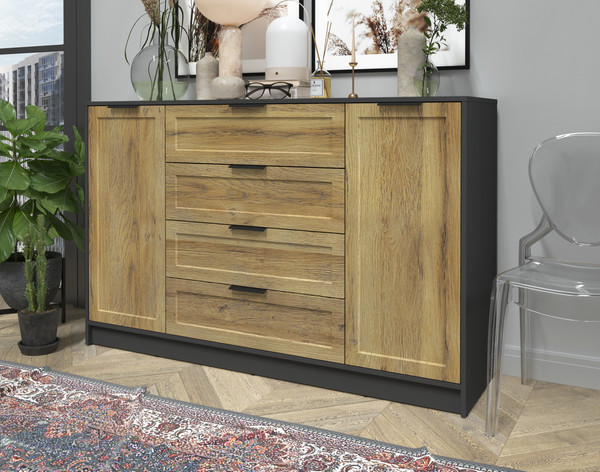 Изображение товара Тумба Интерлиния Концепт Тренд КТ-Т160 (антрацит/дуб вотан)