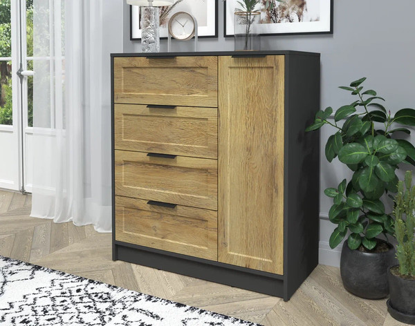 Изображение товара Тумба Интерлиния Концепт Тренд КТ-Т90 (антрацит/дуб вотан)