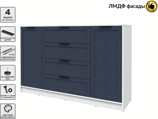 Изображение товара Тумба Интерлиния Концепт Тренд КТ-Т160 (белый платинум/дуб королевский)