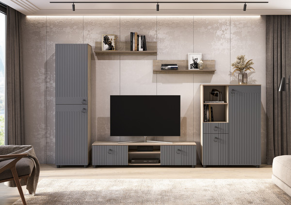 Изображение товара Тумба Mio Tesoro Вудхилл (эндгрейн/графит)