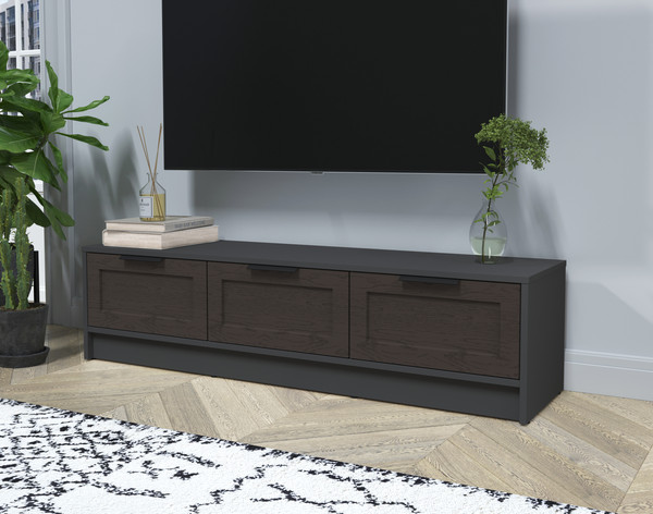 Изображение товара Тумба Интерлиния ТВ Концепт Тренд КТ-ТВ3-35 (антрацит/дуб английский)