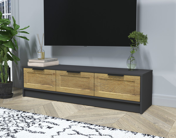 Изображение товара Тумба Интерлиния ТВ Концепт Тренд КТ-ТВ3-35 (антрацит/дуб вотан)