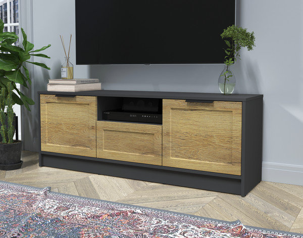 Изображение товара Тумба Интерлиния ТВ Концепт Тренд КТ-ТВ3-50 (антрацит/дуб вотан)