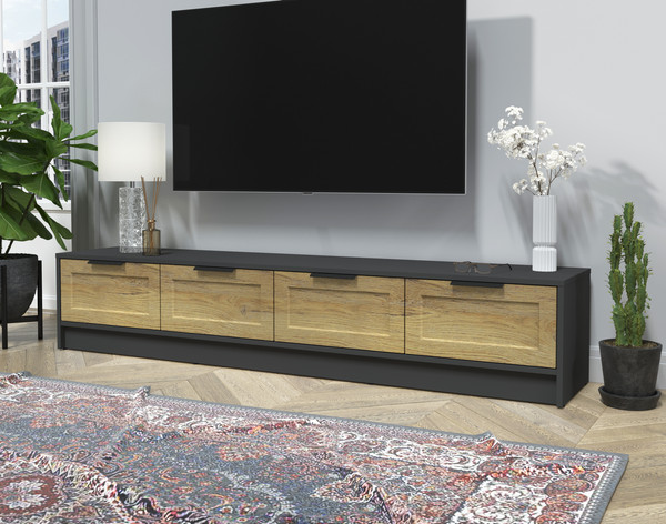 Изображение товара Тумба Интерлиния ТВ Концепт Тренд КТ-ТВ4-35 (антрацит/дуб вотан)